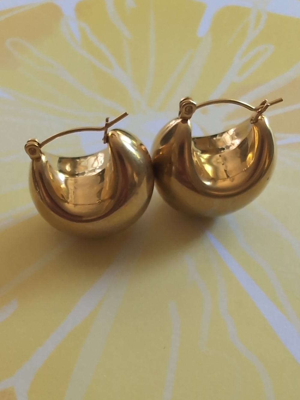 Gold Dome Hoop Earrings - Classic Women Jewelry
